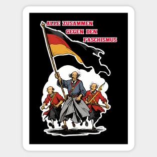 Einigkeit gegen Faschismus: Alle zusammen gegen den Faschismus!! Sticker